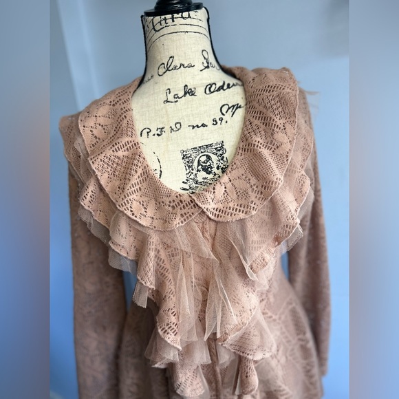 Ryu Anthropologie cardigan whimsical regency prairie chic feminine pioneer boho - Picture 3 of 12
